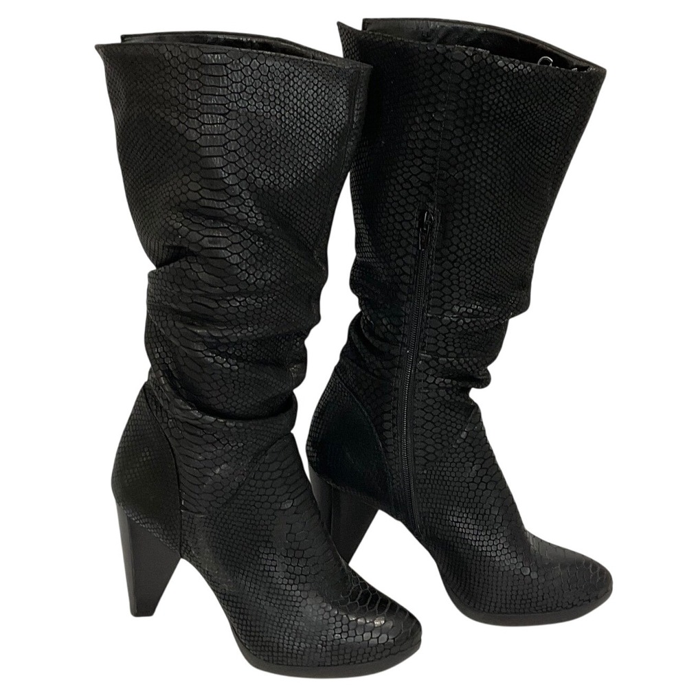 Carlos Santana Infatuation boots sexy knee high length black 29328001 snakeskin